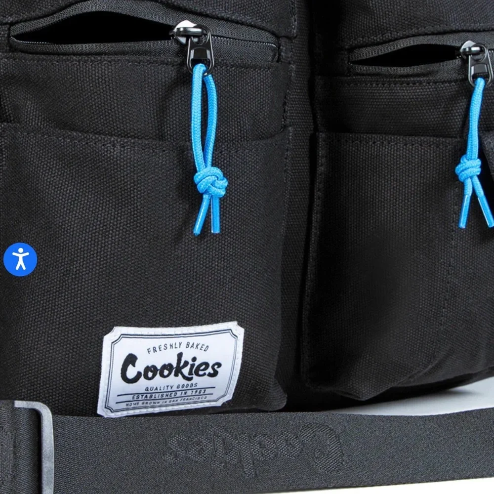 Cookies Axel large Black Duffel Bag with Blue Accents